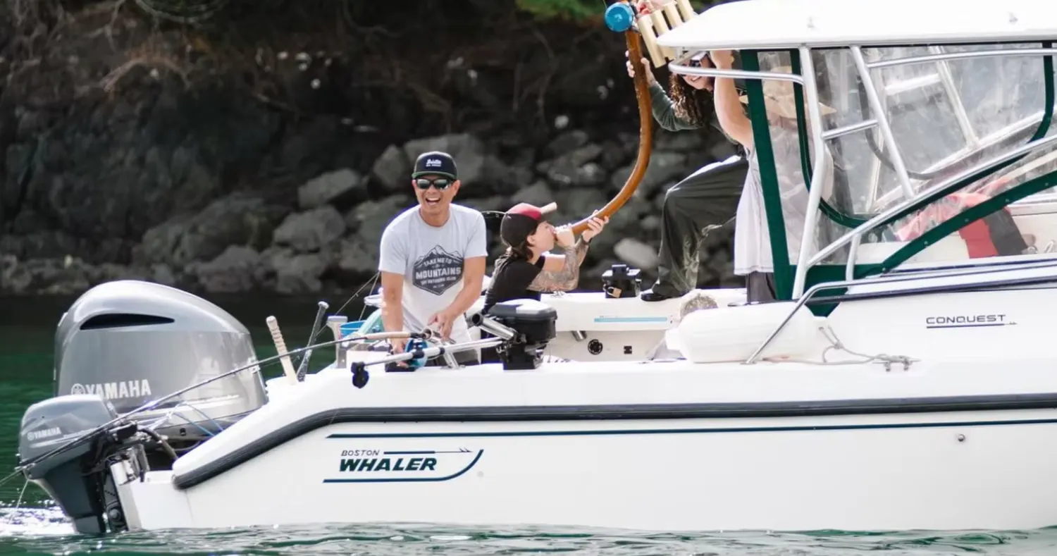 A guided salmon fishing trip