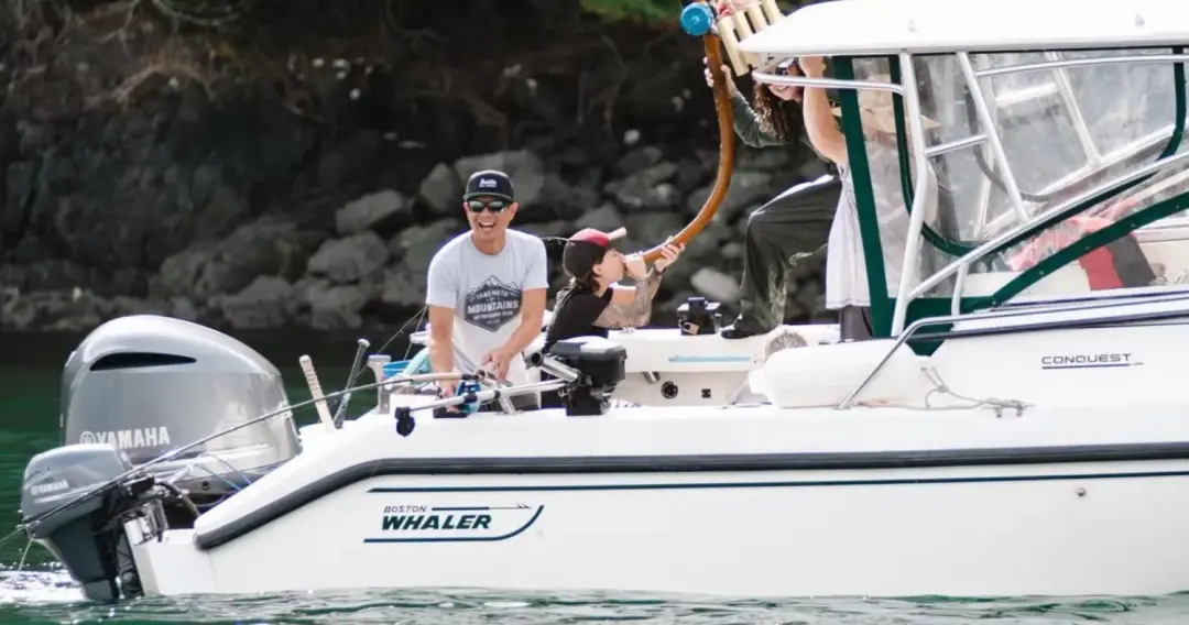 A guided salmon fishing trip